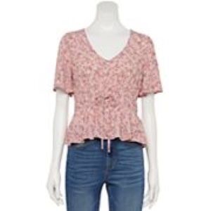 Women’s Cinch Waist Flutter Sleeve Top - NWT